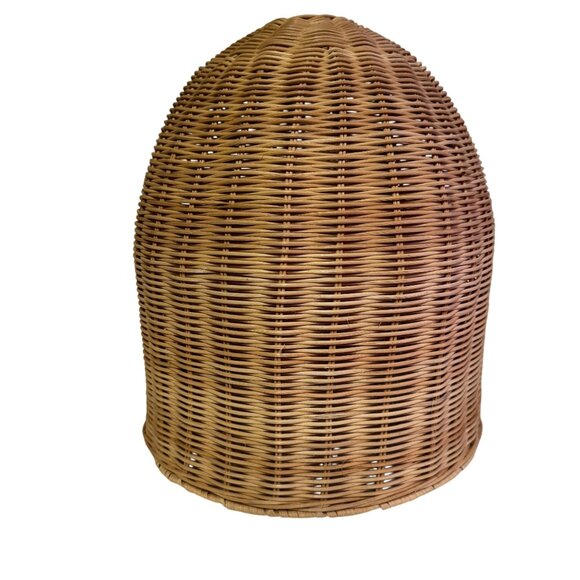 Vintage Other - Handwoven Rattan Wicker Dome-Shaped Pendant Light Shade Beehive BoHo Coastal